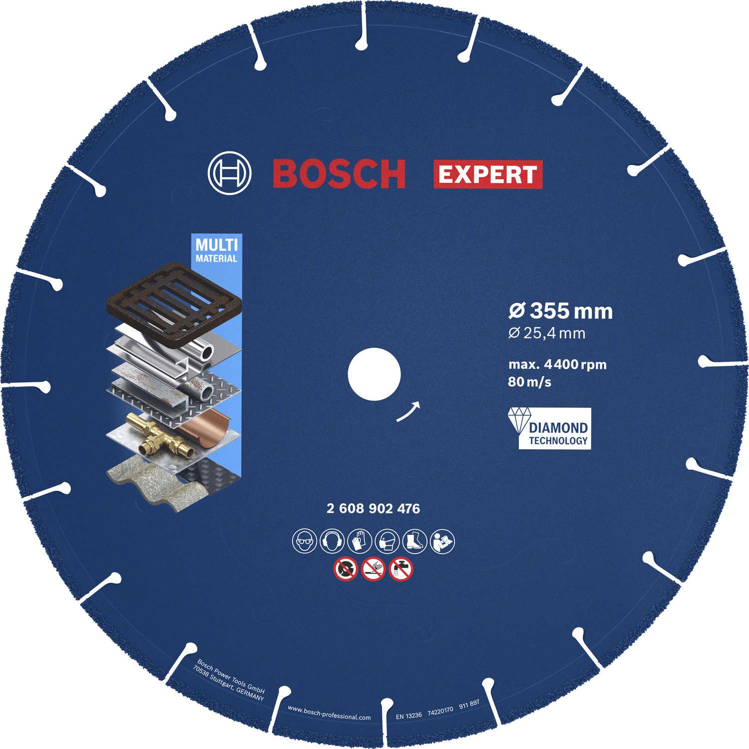 Bosch accessoires EXPERT Diamond Metal Wheel Diamantschijf voor metaal | 255 x 25,4mm - 2608902476