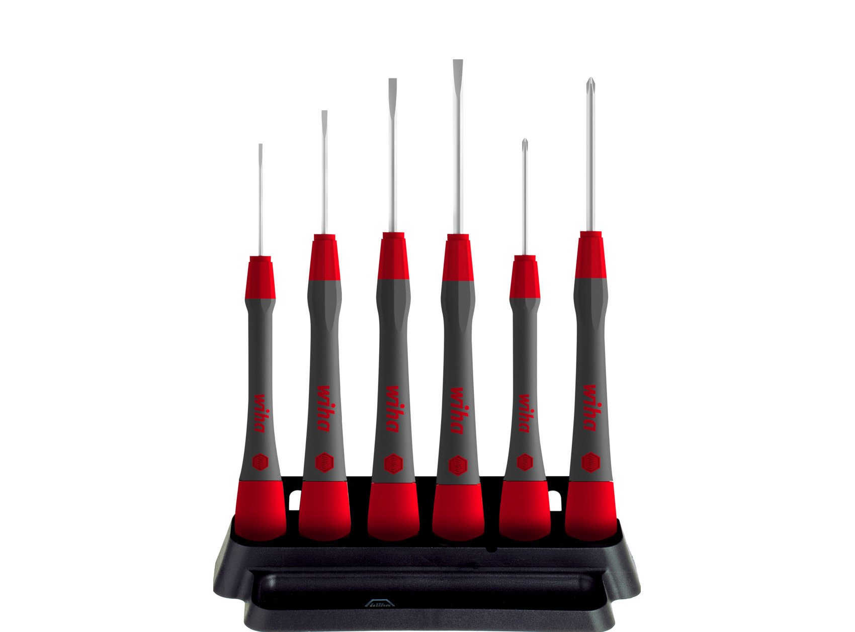 Wiha Fine Screwdriver Set Picofinish® Slotted. Phillips. 6 Pcs. With Holder (42990)