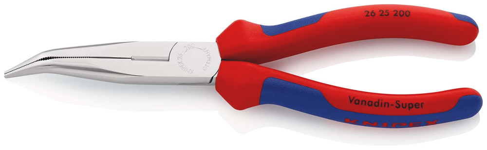 Knipex Platspitse Tang met Zijsnijder (Telefoontang) | 200 mm Lengte | Meer-Componentengrepen | Verchroomd - 26 25 200 SB