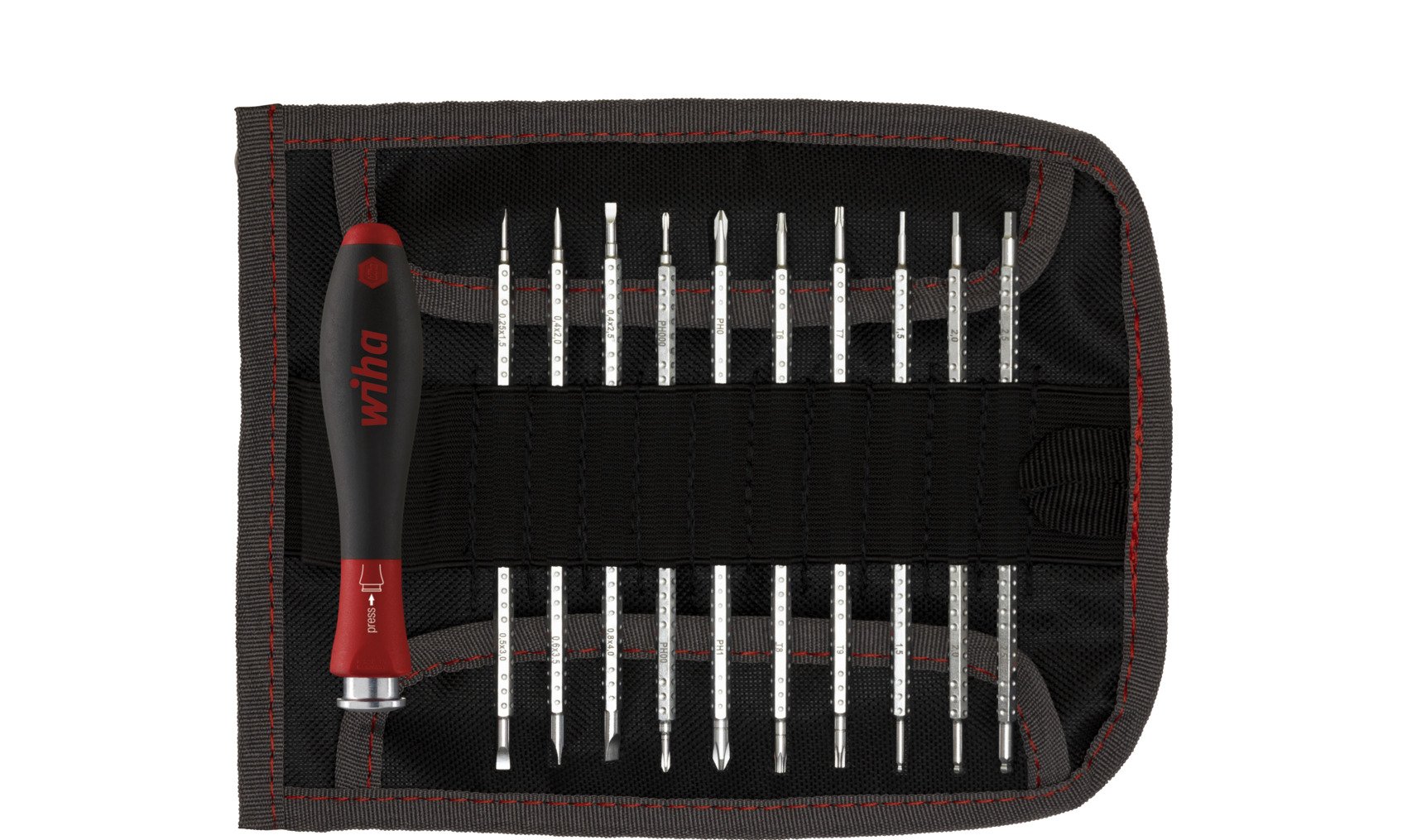 Wiha Set precisieschroevendraaiers | 11-delig | sleuf / PH / TX / 6-kant | 1 stuk - 27820 - 27820