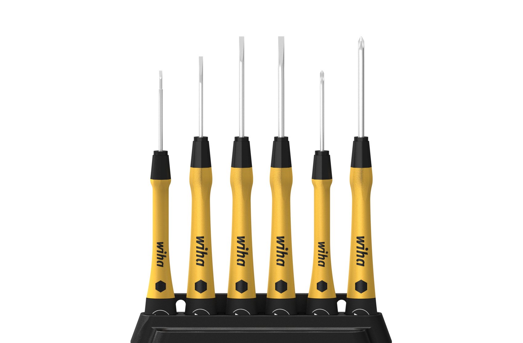 Wiha Set precisieschroevendraaiers | 6 delig | sleuf/PH | ESD | 1 stuk - 43707 43707