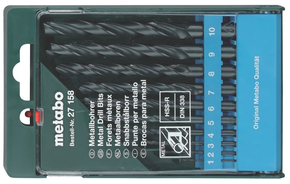 Metabo Accessoires Assortiment van 10 spiraalboren HSS R - 627158000