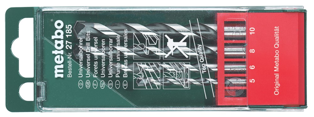 Metabo Accessoires Borencassette, 4 boren hout-metaal-steen - 627185000