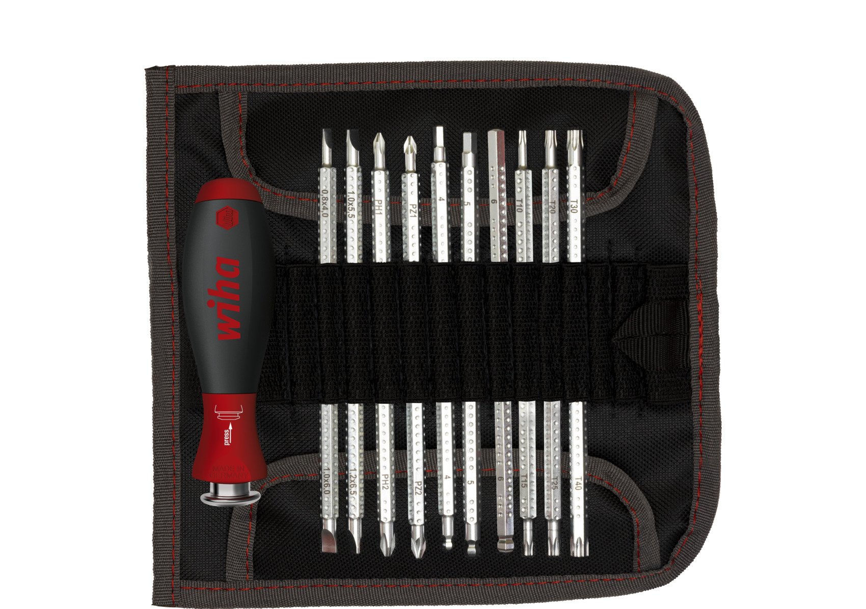Wiha Set precisieschroevendraaiers | 11-delig | sleuf / PH / PZD / TX / 6-kant | 1 stuk - 03591 - 03591