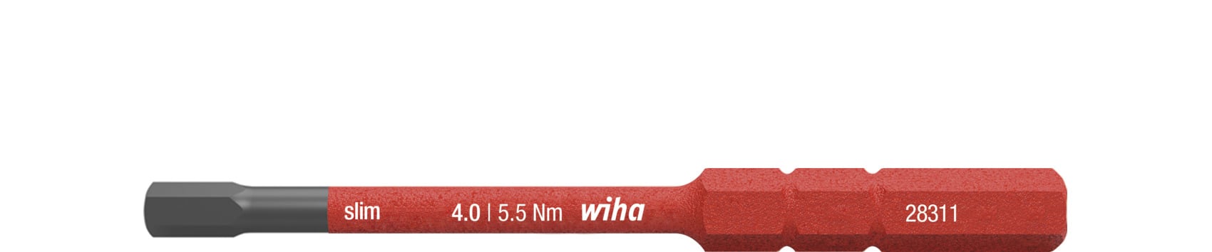 Wiha 283118040 Bit slimBit electric zeskant 4.0 mm x 75 mm - 37225