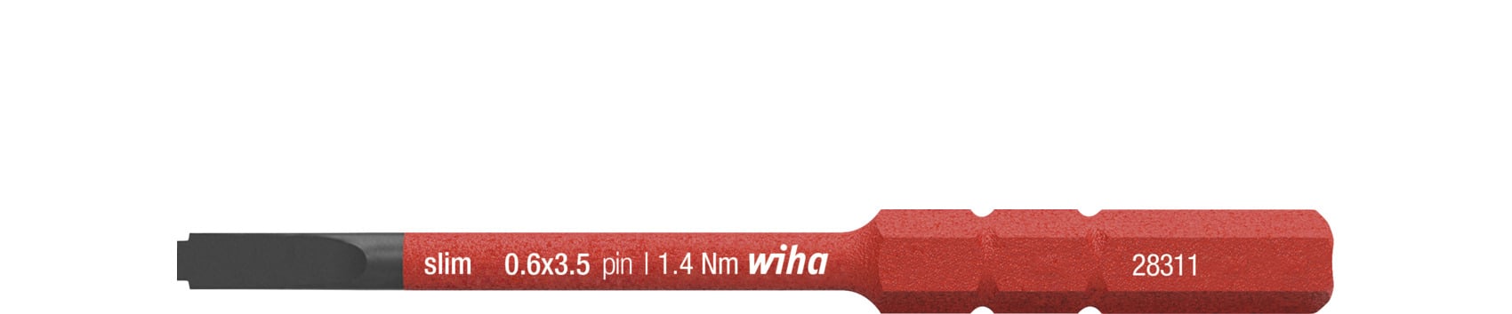 Wiha 283119035 Bit slimBit electric sleufkop met nok 3.5 mm x 75 mm - 44385