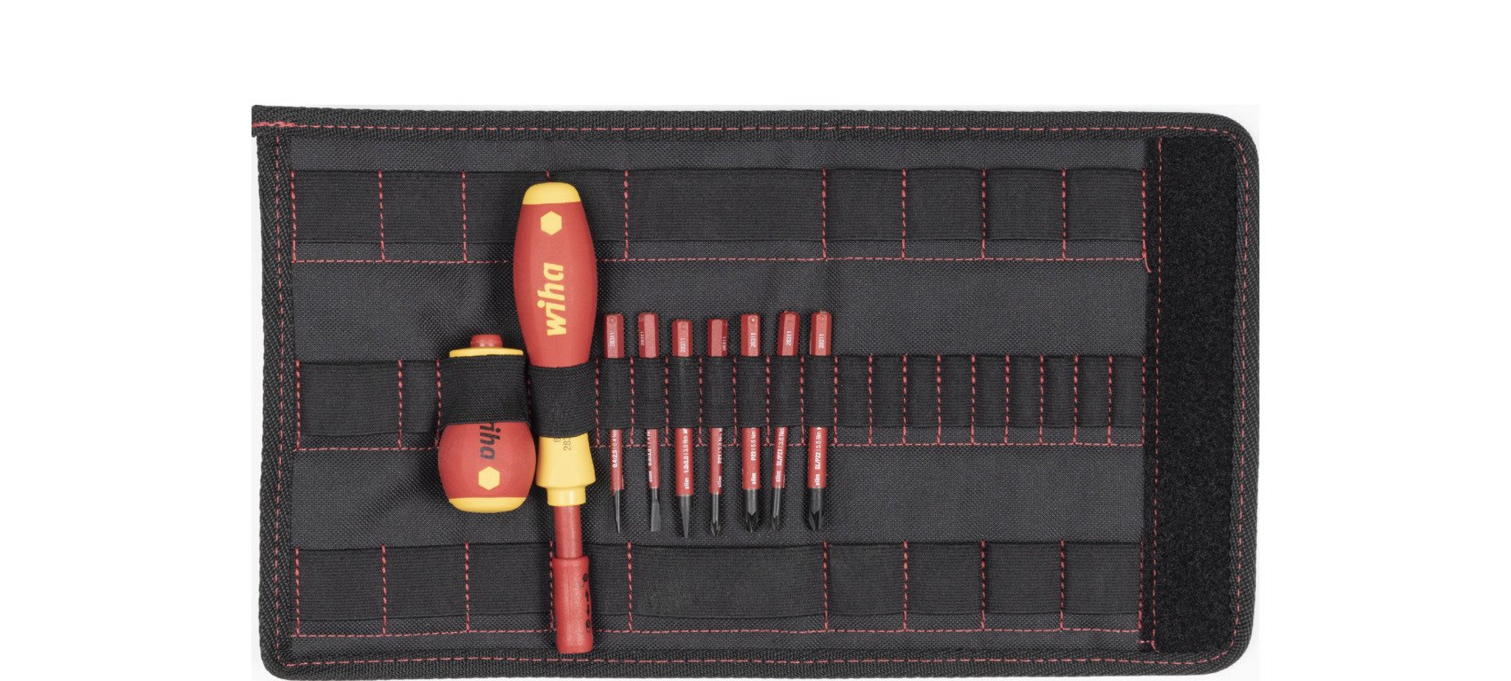Wiha Schroevendraaier en bitset | slimVario® | Sleufkop, Pozidriv, PlusMin/Pozidriv | 10-delig | incl. opvouwbaar etui - 41233 - 41233