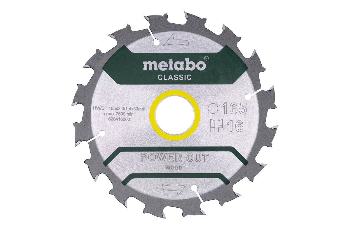 Metabo Accessoires Cirkelzaagblad PowerCutClassic Ø 165x30 16WZ 5° 628416000