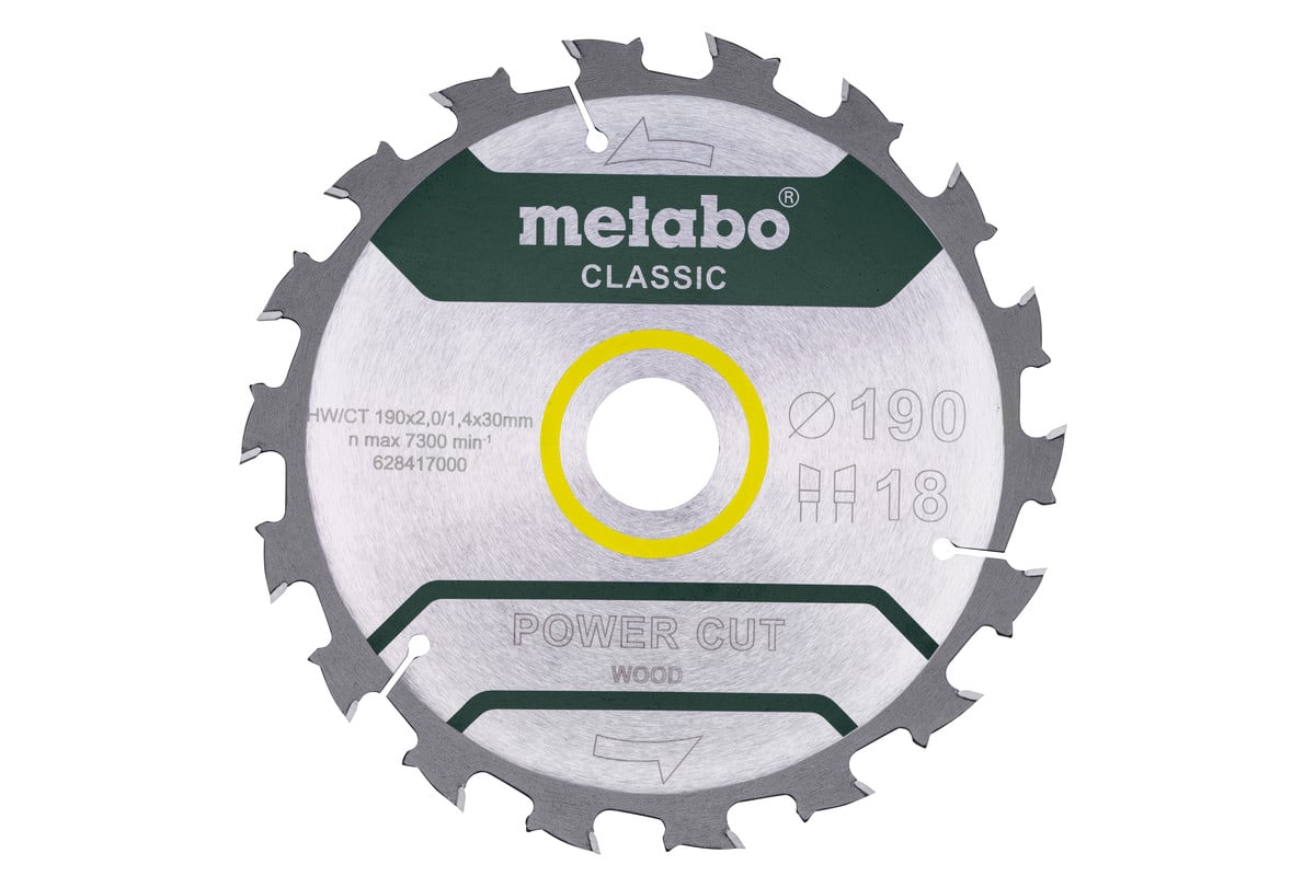 Metabo Accessoires Cirkelzaagblad PowerCutClassic Ø 190x30 18WZ 5° 628417000