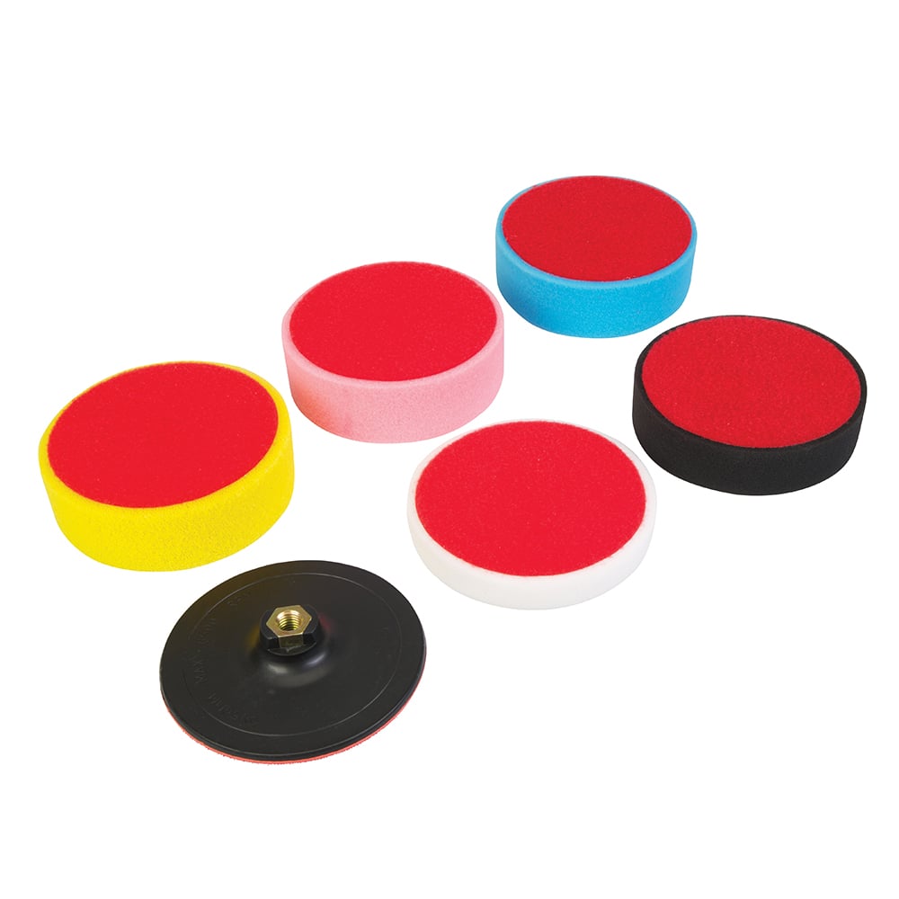 Silverline 6-delige klittenband schuim polijst set