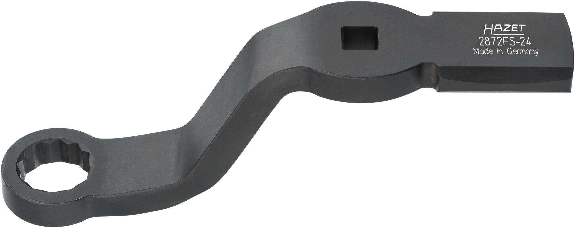 HAZET Ring-slagsleutel · met 2 slagvakken 2872FS-24 · 1/2 inch (12,5 mm) vierkant hol · Buitentwaalfkant profiel · SW 24 mm