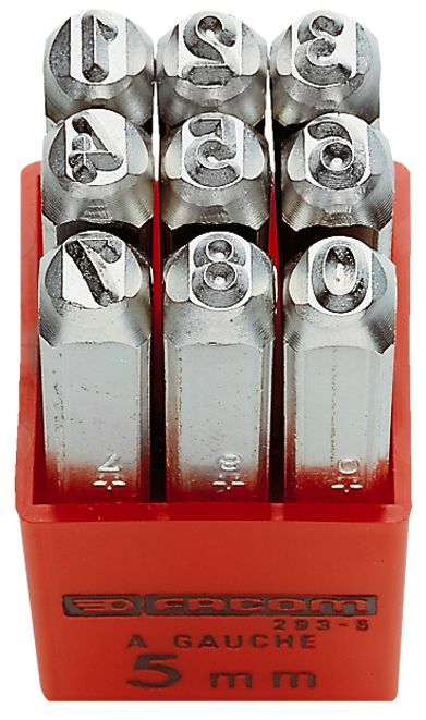 Facom 293a set van 9 slagcijfers 8mm - 293A.8
