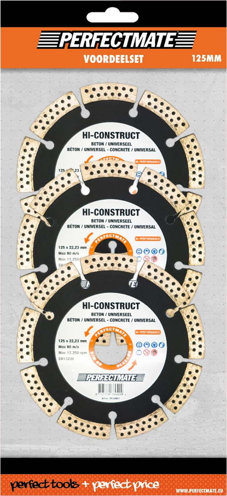 Perfectmate Hi-Construct 3-in-1 voordeelset 125mm asgat 22.23mm | 1 stuk SP13P