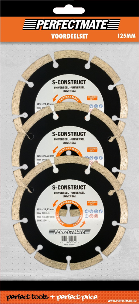 Perfectmate S-Construct 3-in-1 voordeelset 125mm asgat 22.23mm | 1 stuk SP12P