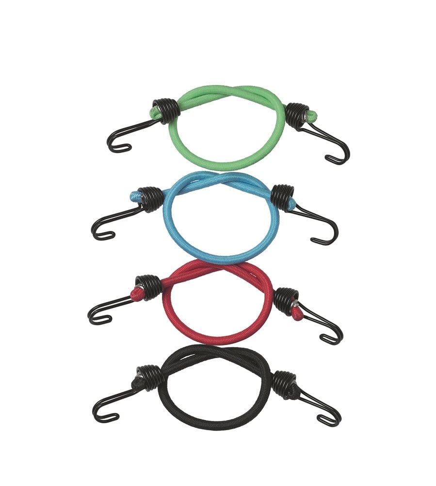 Masterlock Set of 4 mini bungees with metal hook 25cm - 3018EURDAT