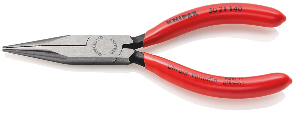 Knipex Langbektang | Kunststof bekleed | Zwart geatramenteerd | Lengte 160 mm | Zelfbedieningskaart/blister - 30 21 140 SB