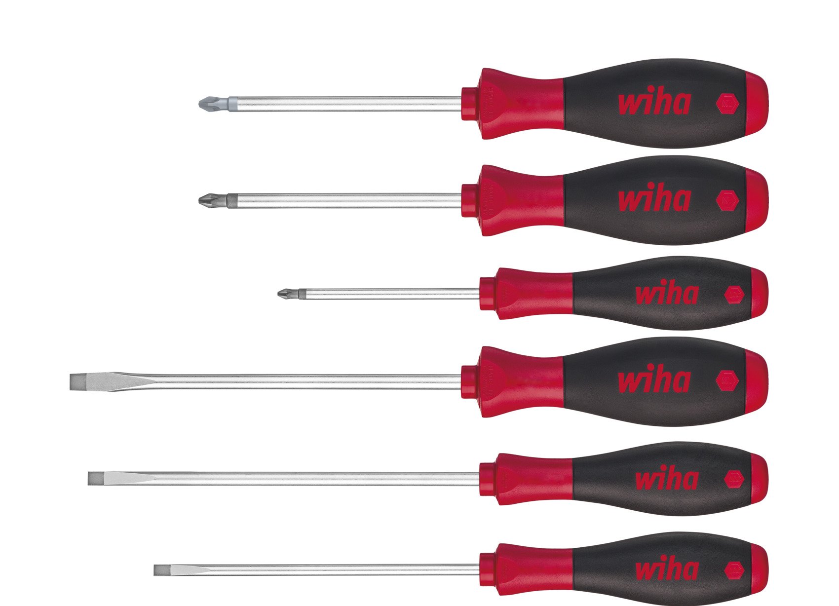 Wiha Schroevendraaierset | 6-delig sleuf / PH / PZD | meercomponentengrepen | ronde kling | 1 stuk - 26113 - 26113