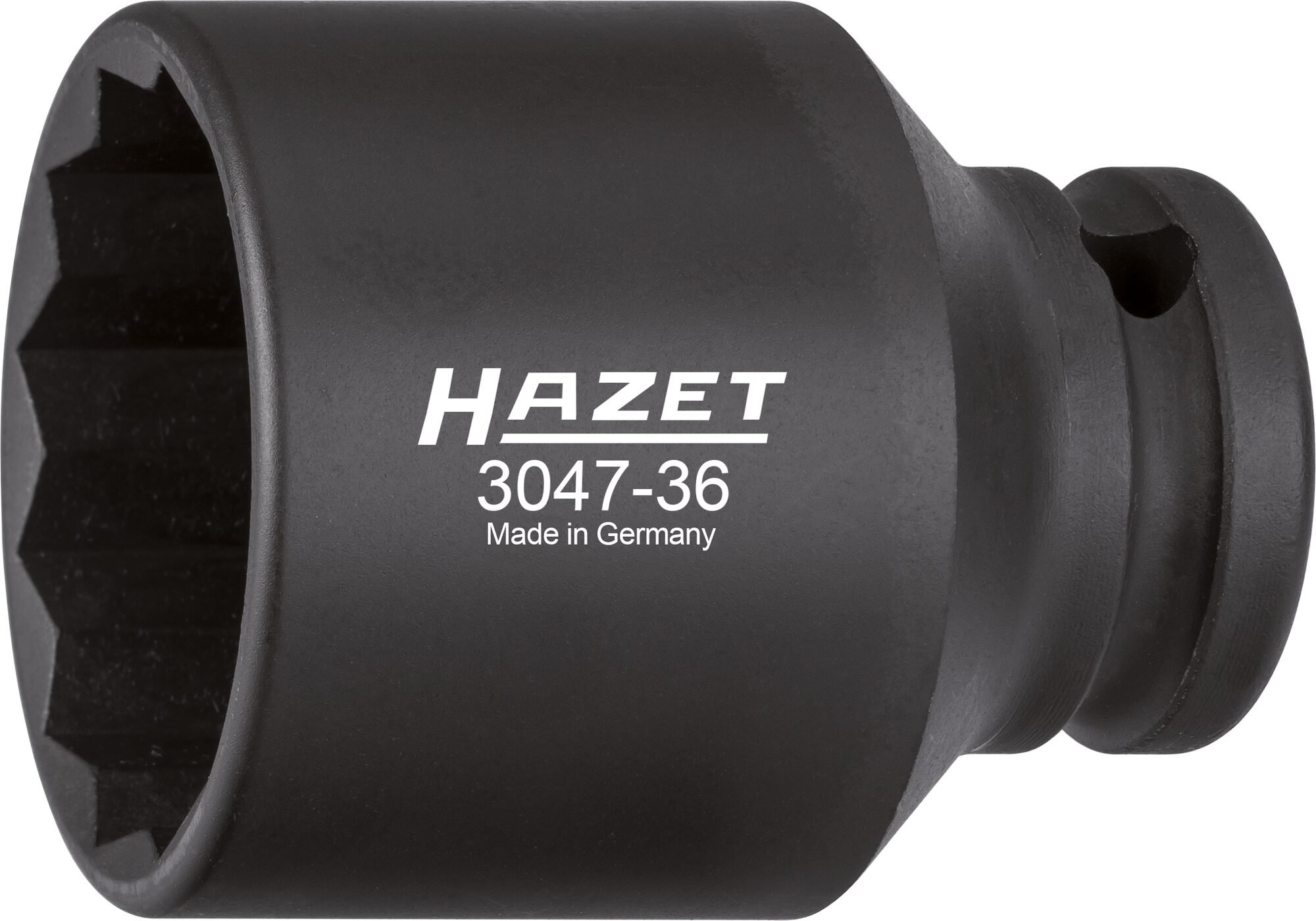 HAZET Krachtdopsleutel 3047-36 · 1/2 inch (12,5 mm) vierkant hol · Buitentwaalfkant tractieprofiel · SW 36 mm