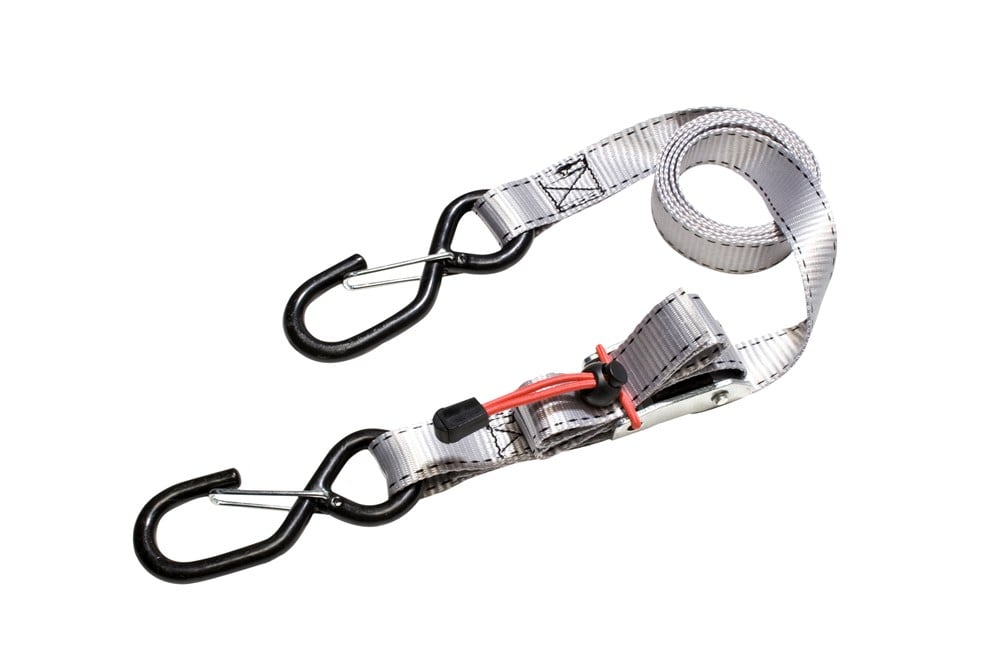 Masterlock Set of 4 spring clamp tie downs with zamac buckle and S hooks 1,80m - - 3062EURDAT