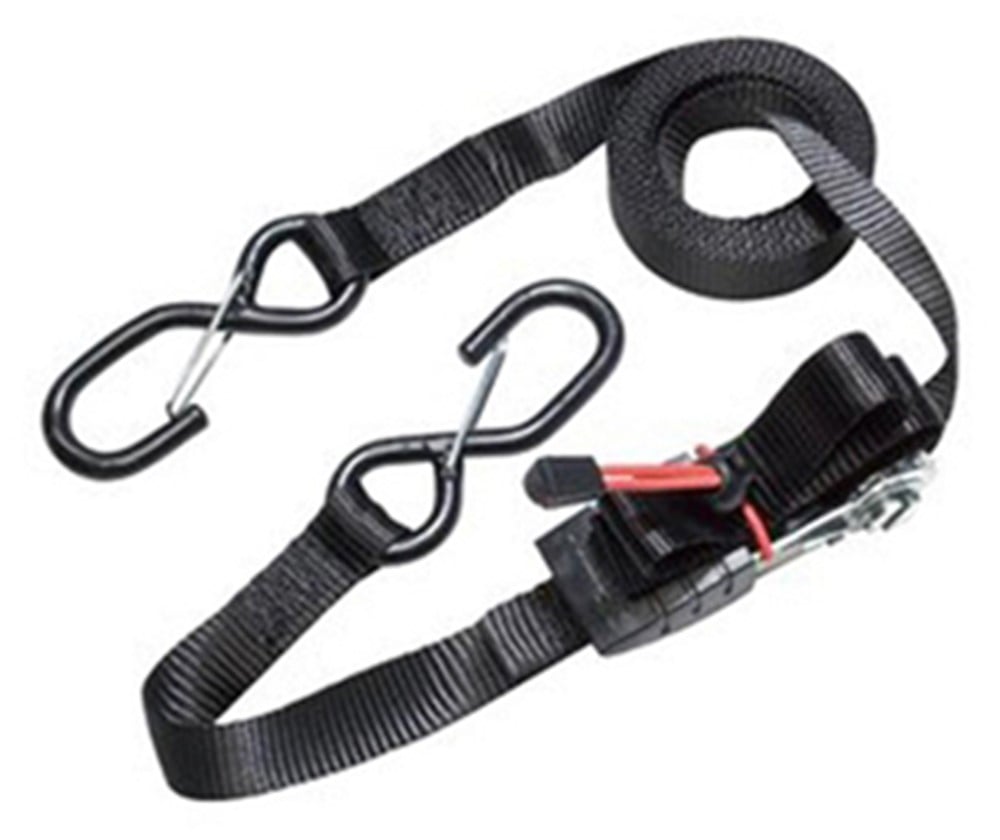 Masterlock Set of 2 ratchet tie downs with S hooks 4,25m - colour : black - 2 pac - 3066EURDAT