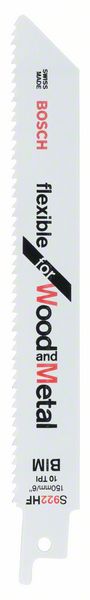 Bosch Accessoires Reciprozaagblad S 922 HF Flexible for Wood and Metal 2st - 2608656039 afbeelding 1