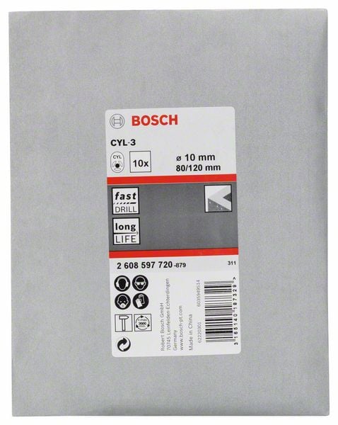 Bosch Accessoires Betonboren CYL-3 10 x 80 x 120 mm, d 9 mm 10st - 2608597720