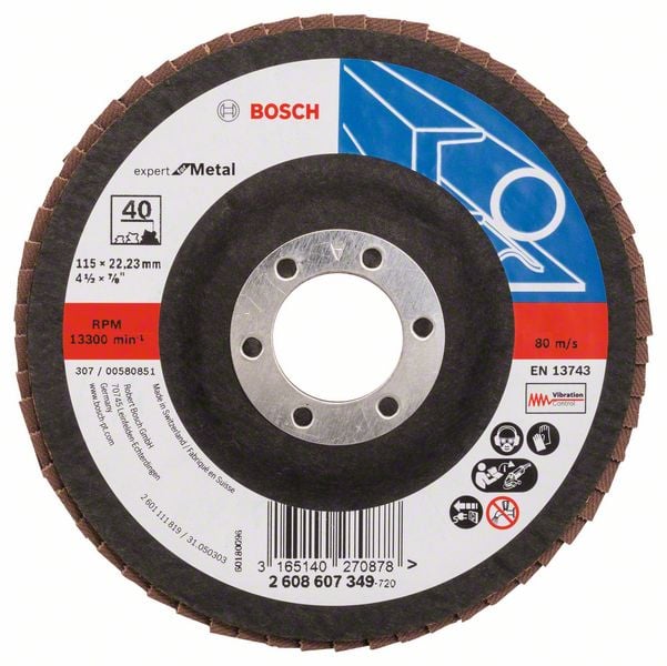 Bosch Accessoires 1 Lamellenschijf 115 X551, Expert for Metal recht, 40 - 2608607349