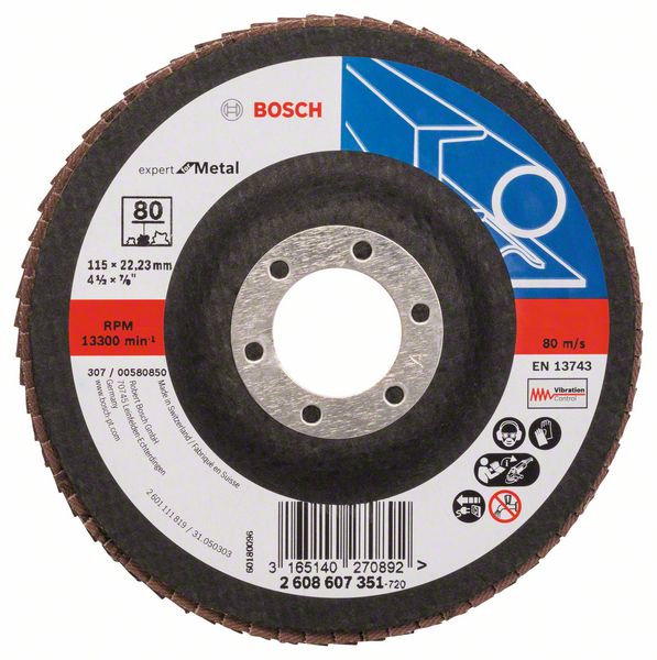 Bosch Accessoires 1 Lamellenschijf 115 X551, Expert for Metal recht, 80 - 2608607351