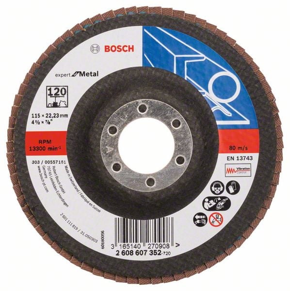 Bosch Accessoires 1 Lamellenschijf 115 X551, Expert for Metal recht, 120 - 2608607352