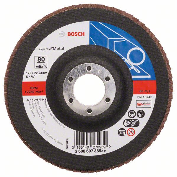 Bosch Accessoires 1 Lamellenschijf 125 X551, Expert for Metal recht, 60 - 2608607355