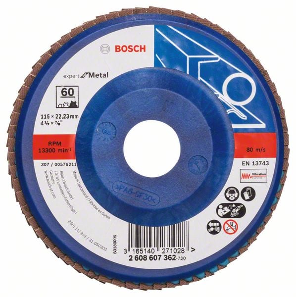 Bosch Accessoires 1 Lamellenschijf 115 , Expert for Metal recht, kunststof, 60 - 2608607362
