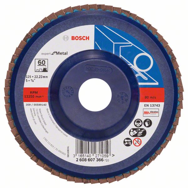 Bosch Accessoires 1 Lamellenschijf 125 , Expert for Metal recht, kunststof, 60 - 2608607366