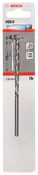 Bosch Accessoires Metaalboren HSS-G, DIN 340 4,5 x 82 x 126 mm 1st - 2608595681