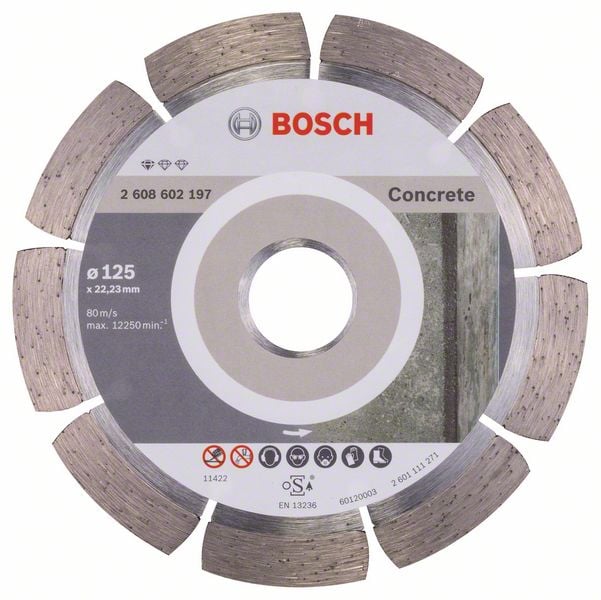 Bosch Accessoires Diamantdoorslijpschijf Standard for Concrete 125 x 22,23 x 1,6 x 10 mm 1st - 2608602197