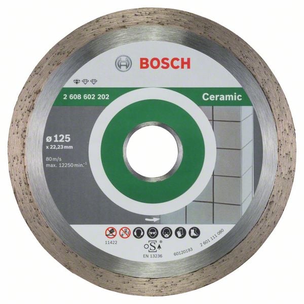 Bosch Accessoires Diamantdoorslijpschijf Standard for Ceramic 125 x 22,23 x 1,6 x 7 mm 1st - 2608602202