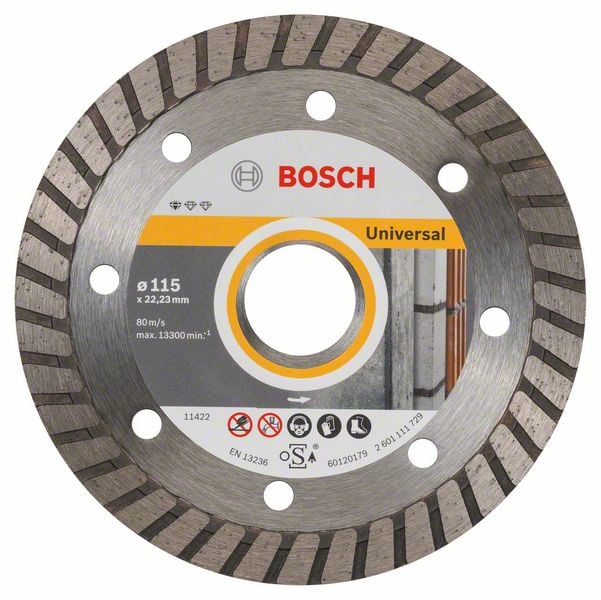Bosch Accessoires Diamantdoorslijpschijf Standard for Universal Turbo 115 x 22,23 x 2 x 10 mm 1st - 2608602393