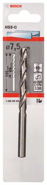Bosch Accessoires Metaalboren HSS-G, Standard 7,5 x 69 x 109 mm 1st - 2608585930