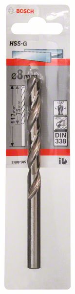 Bosch Accessoires Metaalboren HSS-G, Standard 8 x 75 x 117 mm 1st - 2608585932