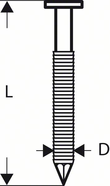 Bosch Accessoires Rondkopstripspijker SN21RK 75RG 2,8 mm, 75 mm, verzinkt, gegroefd 3000st - 2608200037