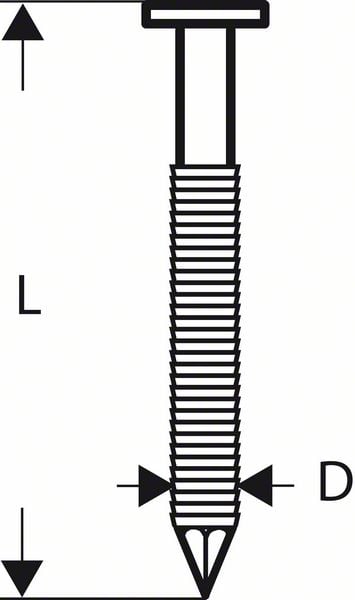 Bosch Accessoires Rondkopstripspijker SN21RK 90RHG 3,1 mm, 90 mm, thermisch verzinkt, gegroefd 2500st - 2608200041