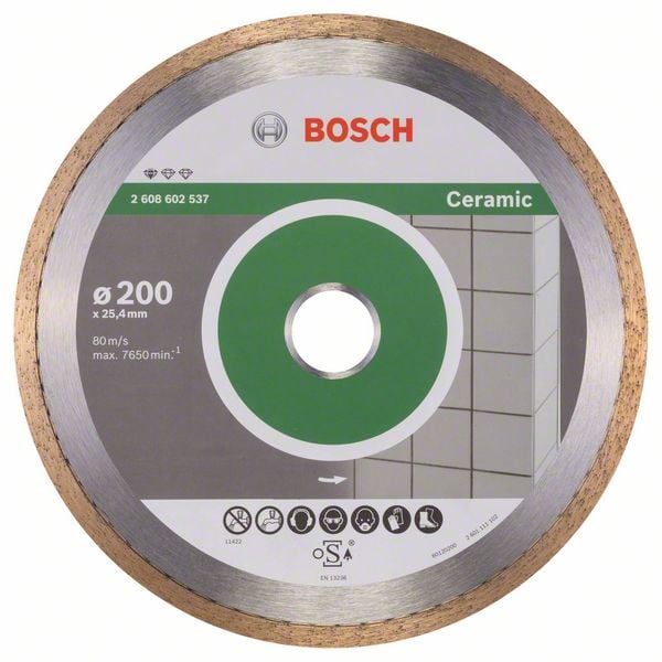 Bosch Accessoires Diamantdoorslijpschijf Standard for Ceramic 200 x 25,40 x 1,6 x 7 mm 1st - 2608602537