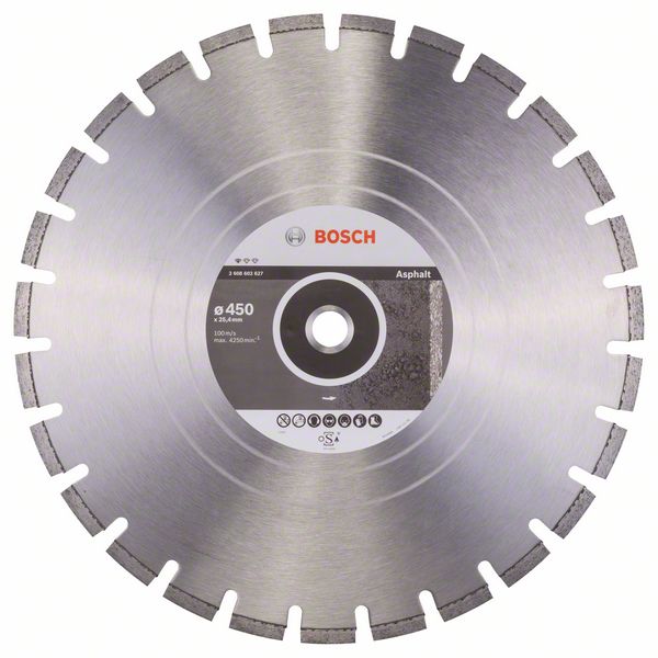 Bosch Accessoires Diamantdoorslijpschijf Standard for Asphalt 450 x 25,40 x 3,2 x 10 mm 1st - 2608602627
