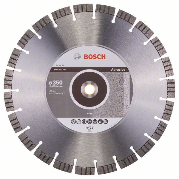 Bosch Accessoires PRO Diamantdoorslijpschijf Best for Abrasive 350 x 20,00+25,40 x 3,2 x 15 mm 1st 2608602686