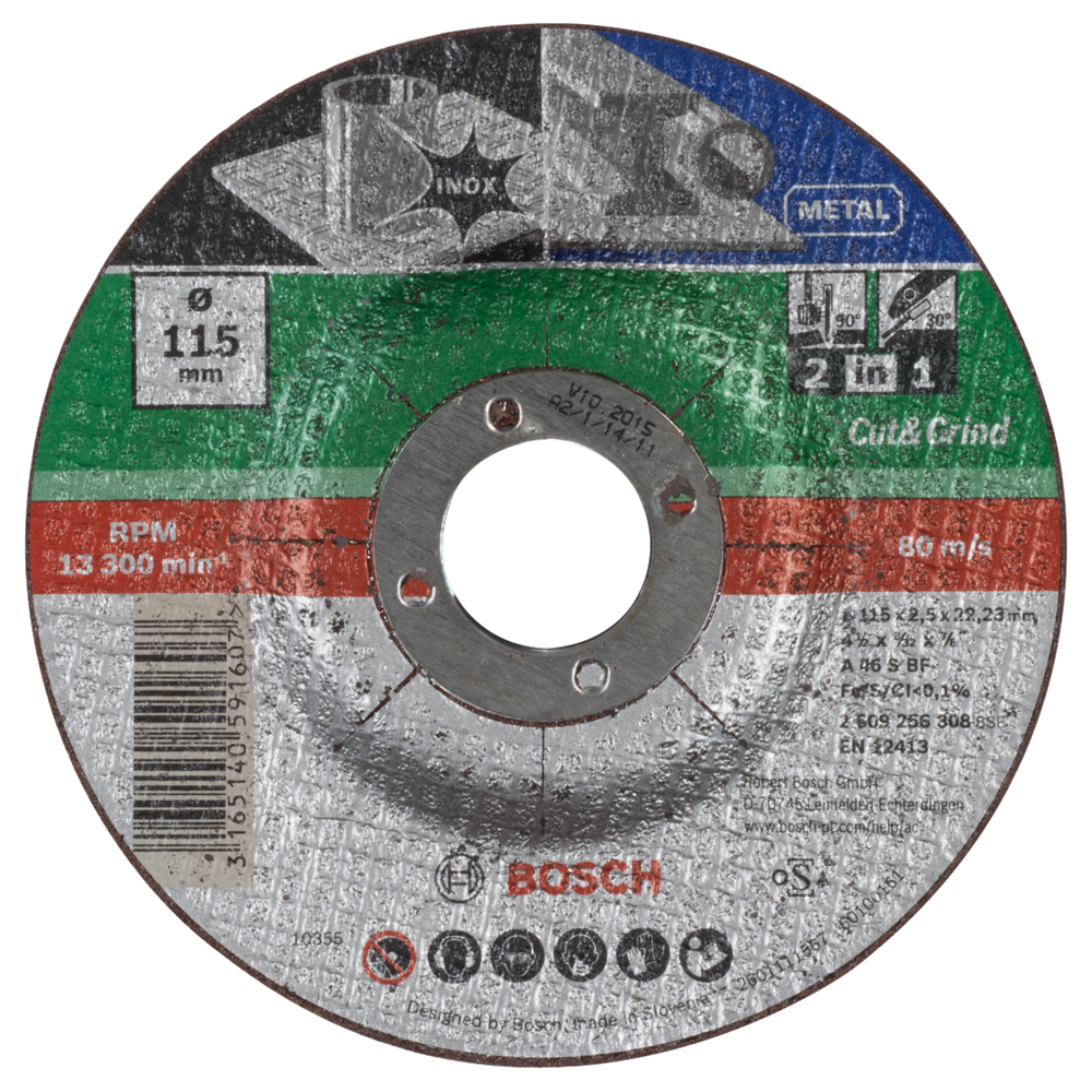 Bosch Accessoires Doorslijpschijf 2 In 1 Metaal+Inox, 115 X2,5 Gebo - 2609256308