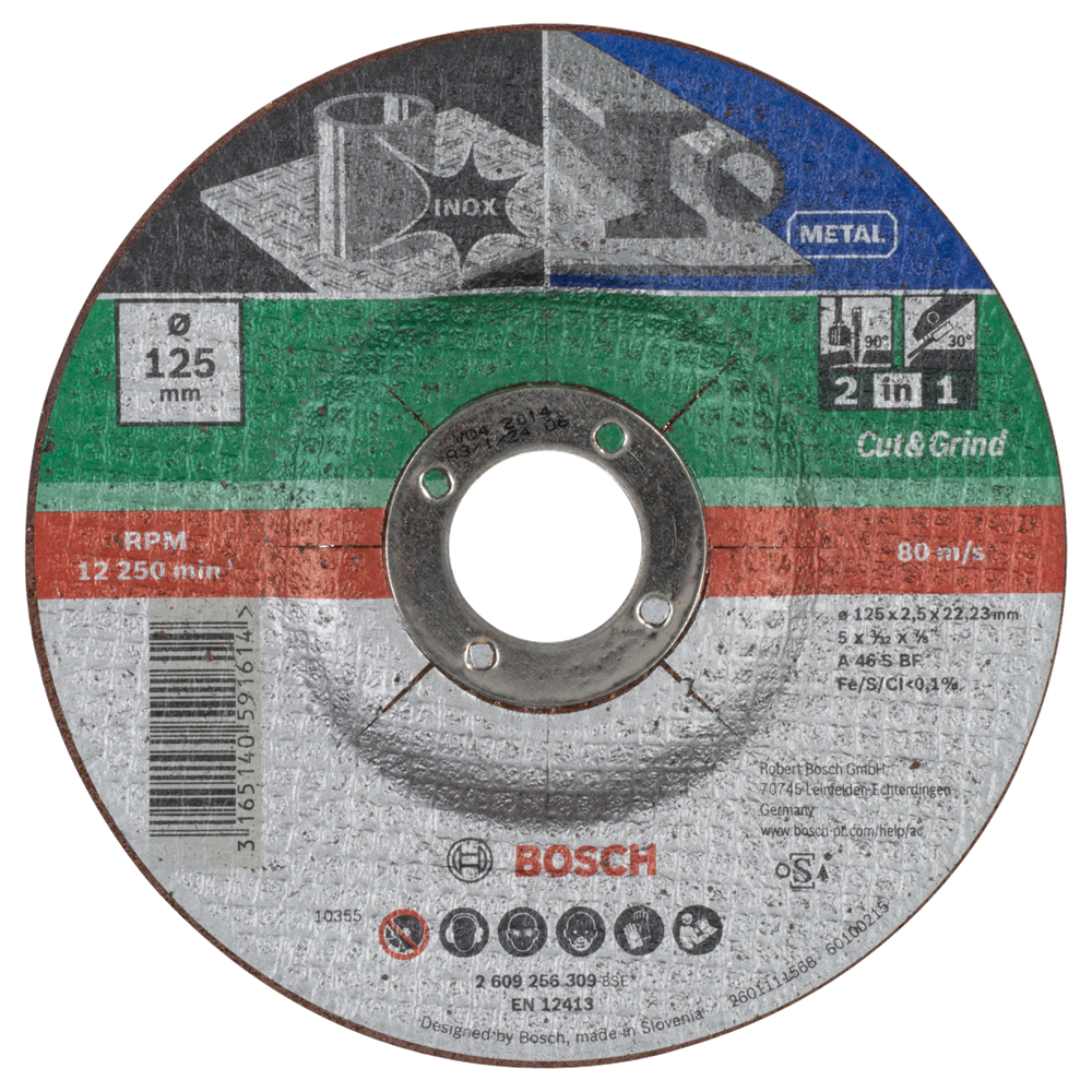 Bosch Accessoires Doorslijpschijf 2 In 1 Metaal+Inox, 125 X2,5 Gebo - 2609256309