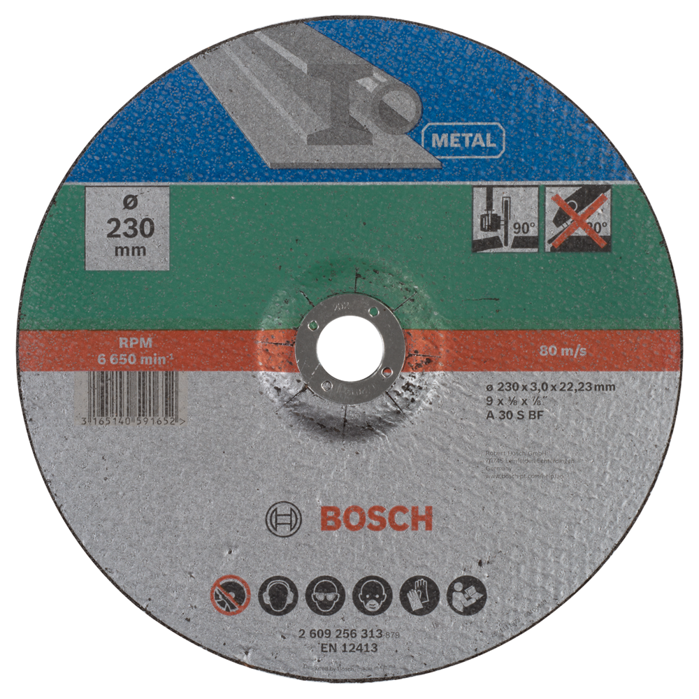 Doorslijpschijf gebogen, metaal Bosch 2609256313 Diameter 230 mm 1 stuks