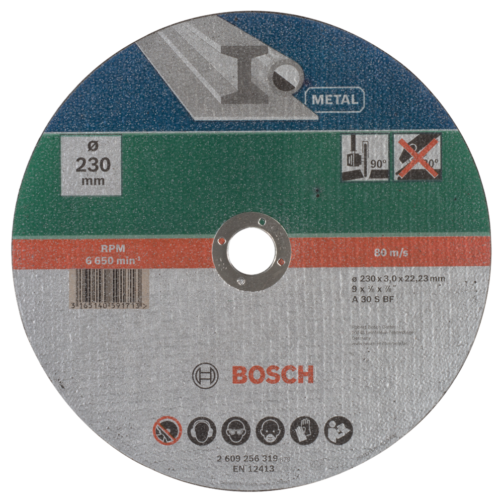 Doorslijpschijf recht, metaal Bosch 2609256319 Diameter 230 mm 1 stuks