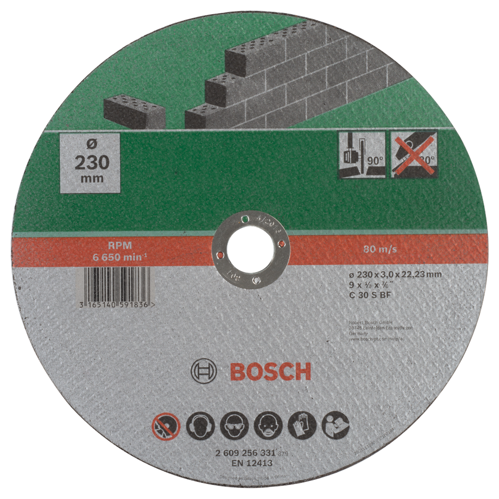 Doorslijpschijf recht, steen Bosch 2609256331 Diameter 230 mm 1 stuks