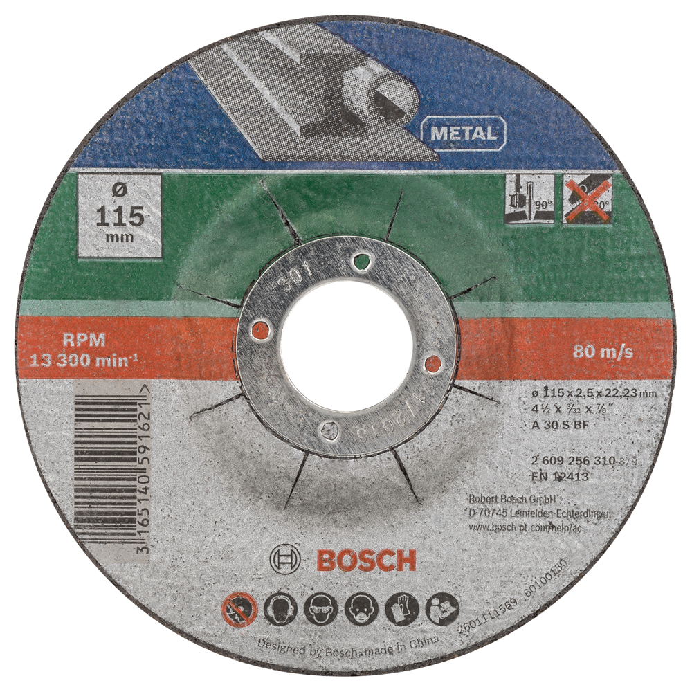 Bosch Accessoires 5-delige doorslijpschijvenset gebogen voor metaal | 115 X 2,5 mm - 2609256332