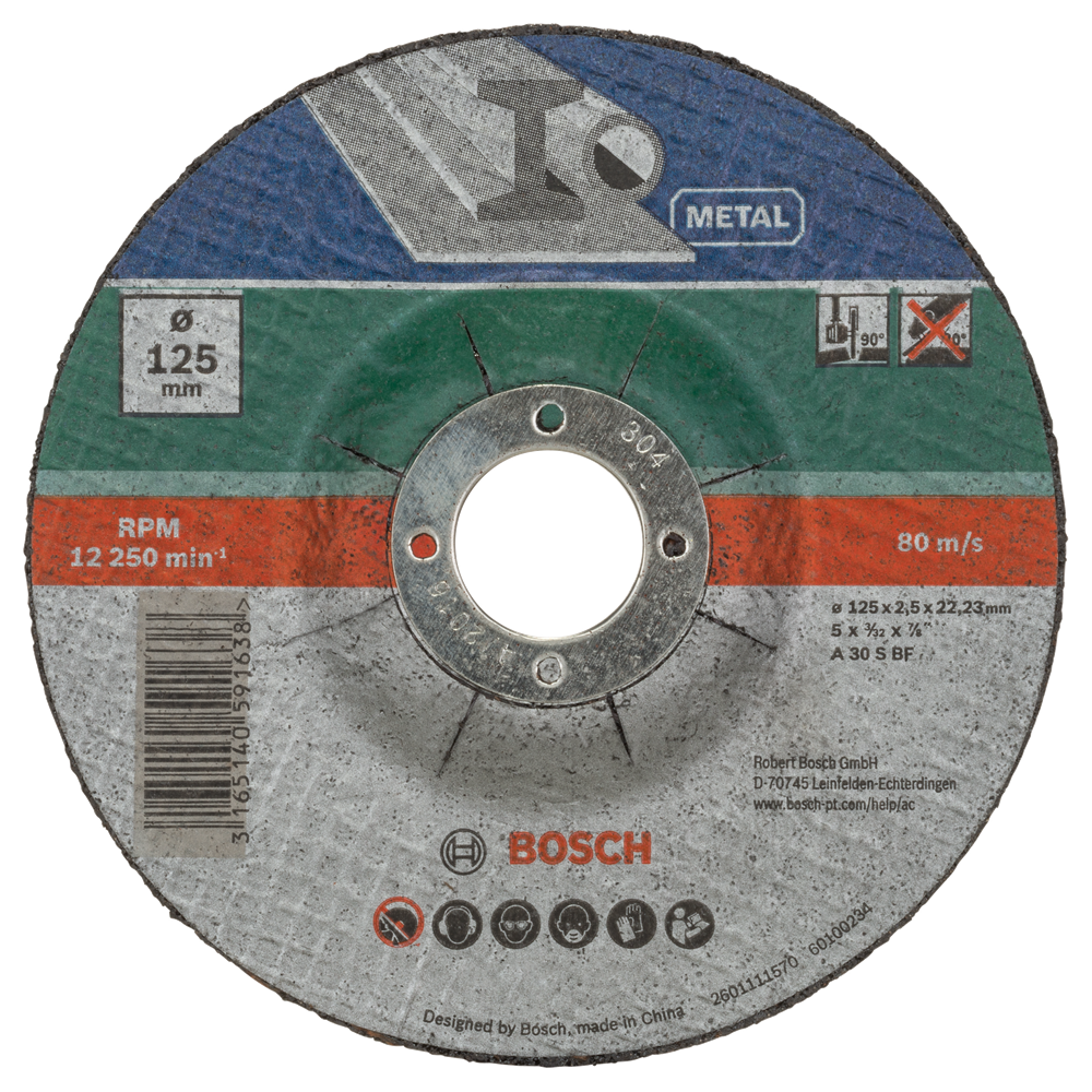Bosch Accessoires 5-delige doorslijpschijvenset gebogen voor metaal | 125 X 2,5 mm - 2609256333